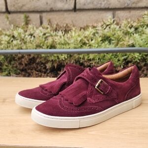 Frye  Gemma fringe Kiltie Bordeaux wine burgundy Sneakers Size 7
